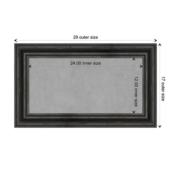dimension image slide 6 of 17, Amanti Art Rustic Pine Black Framed Magnetic Board
