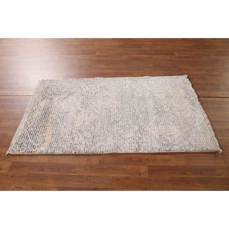 Abstract Modern Indian Accent Rug Handmade Wool Carpet - 2'11"x 5'1"