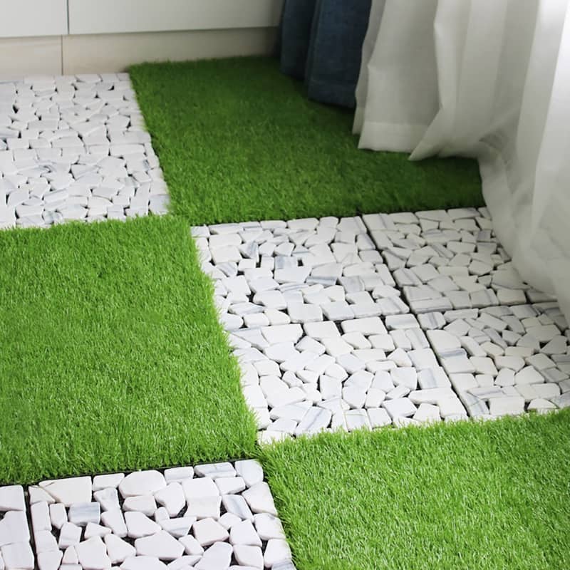 NOVO 4 PINS Grass Deck Tiles 11.18"x11.18" Acacia(30 Pack)