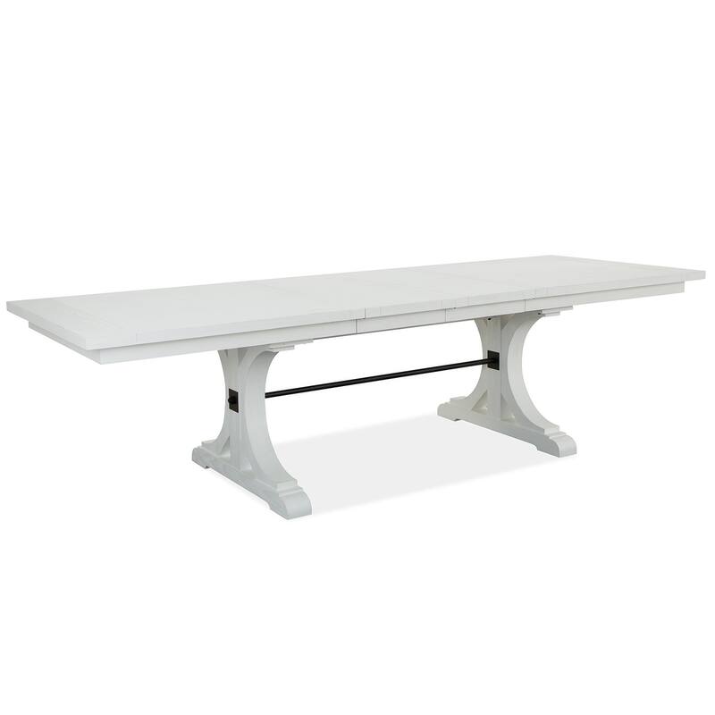 Magnussen Home Harper Springs Silo White Extendable Trestle Dining Table - 40''W x 80''D x 30''H