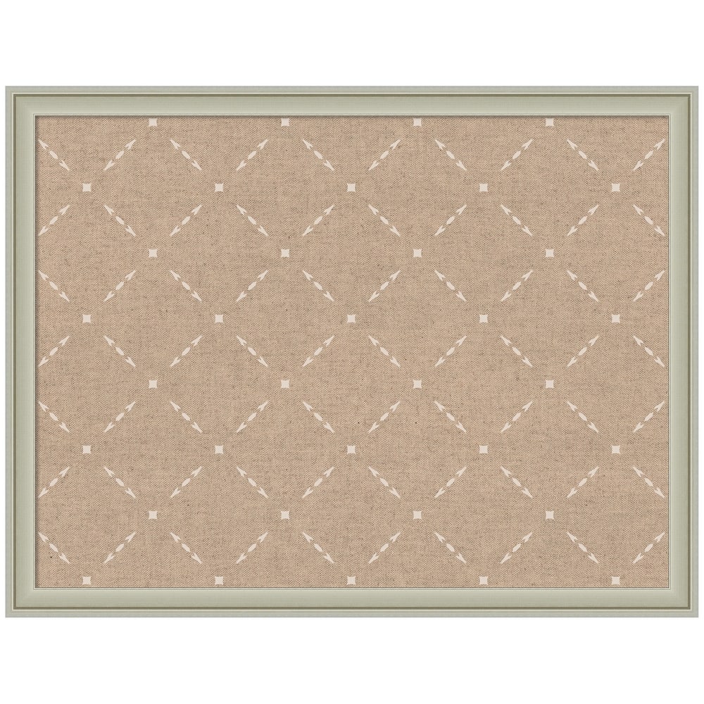 Kate and Laurel Pinboard Beige Lattice Pattern