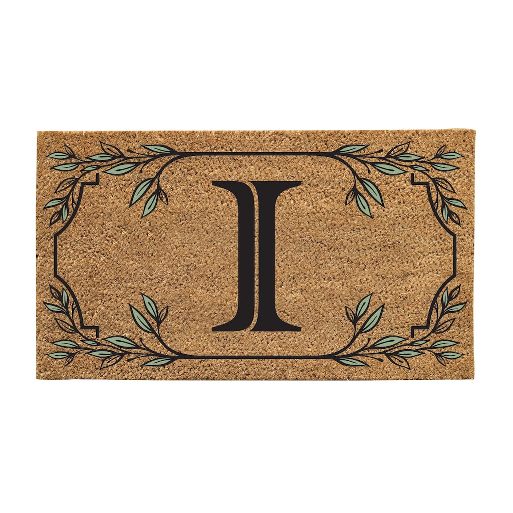 28 in. x 16 in. Monogram Coir Mat, Letter "I"