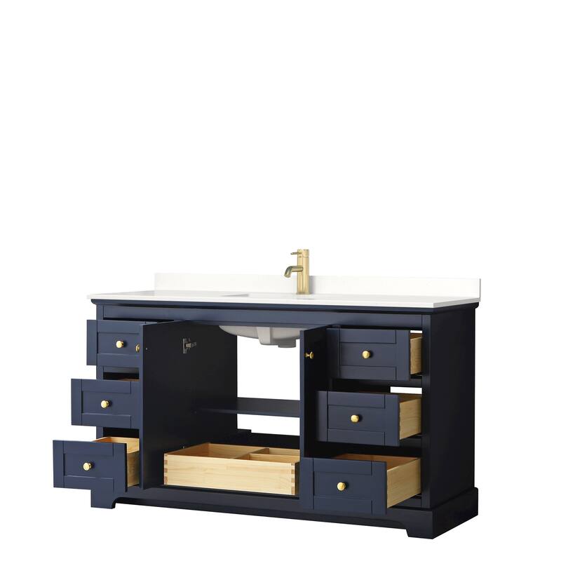 Avery 60-inch Single Vanity, Quartz Top
