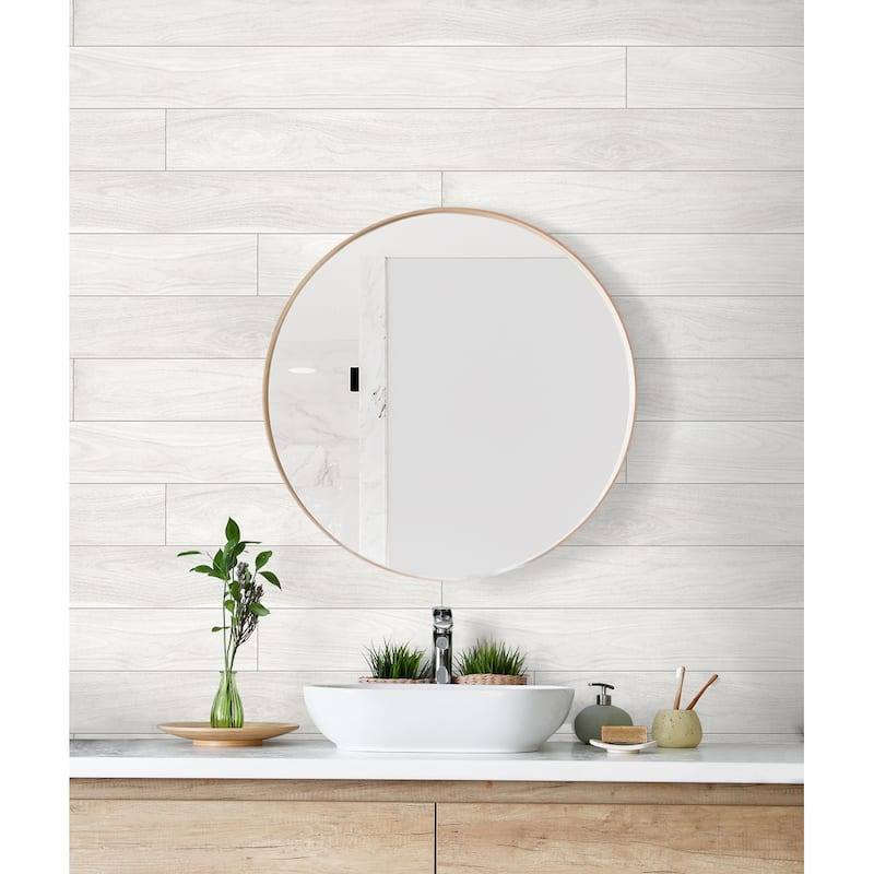 NextWall Teak Plank Peel and Stick Unpasted Wallpaper