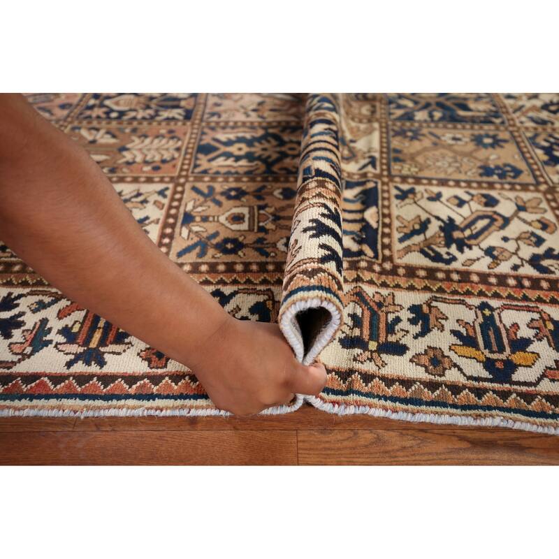Garden Design Bakhtiari Persian Vintage Rug Hand-Knotted Wool Carpet - 5'3" x 9'9"