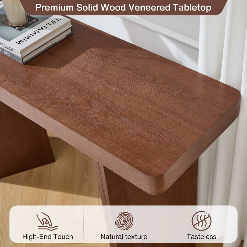 50" Modern Console Table Entryway Sofa Table with Solid Wood Veneer - 49.21"L x 13.78"W x 30.31"H