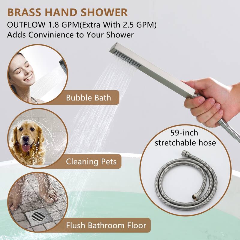 Bathtub Faucet, Single Handle Floor Mounted Free Standing Bathtub Faucet