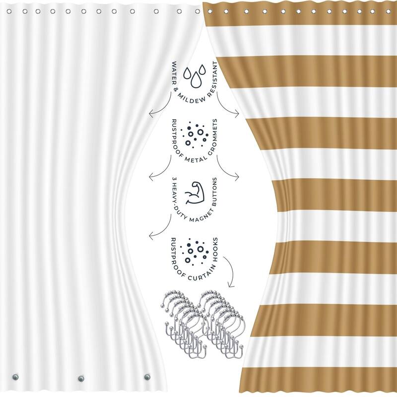 Clara Clark 20 Piece Complete Bathroom Accessories Kit with Shower Curtain Set