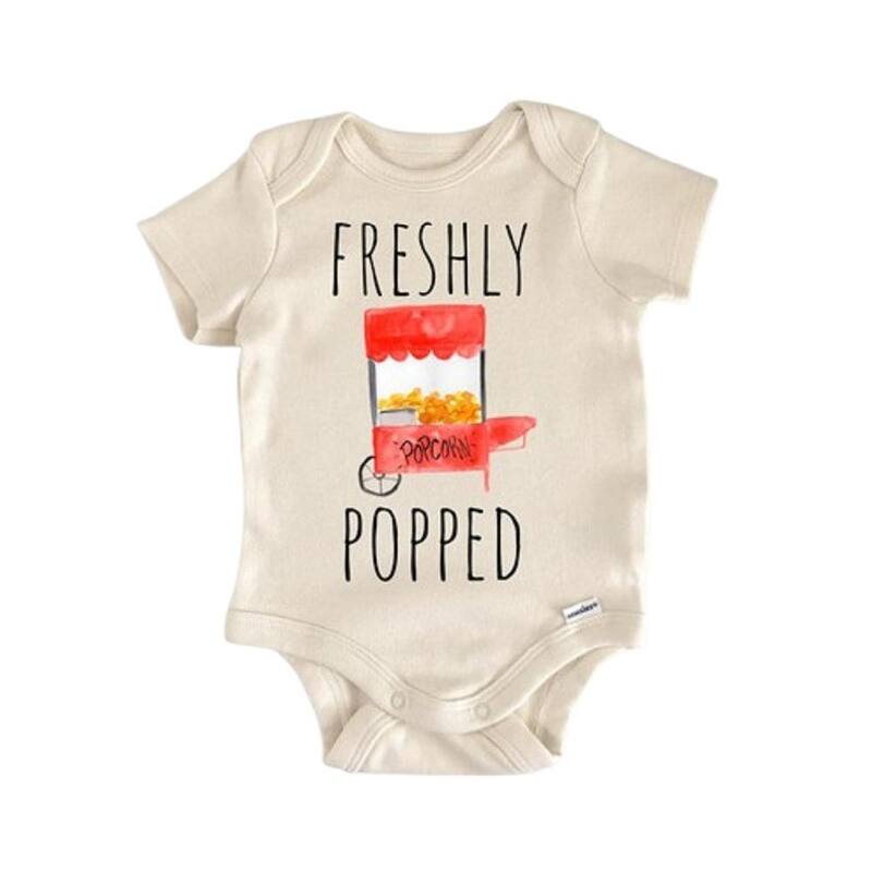 Popcorn Movie Tv - Baby Boy Girl Clothes Infant Bodysuit Funny Cute Newborn - White - 6-9M