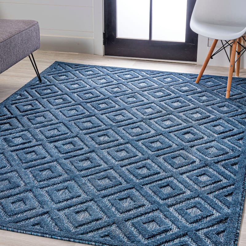 JONATHAN Y Ankara Neutral Diamond Trellis Indoor/Outdoor Area Rug