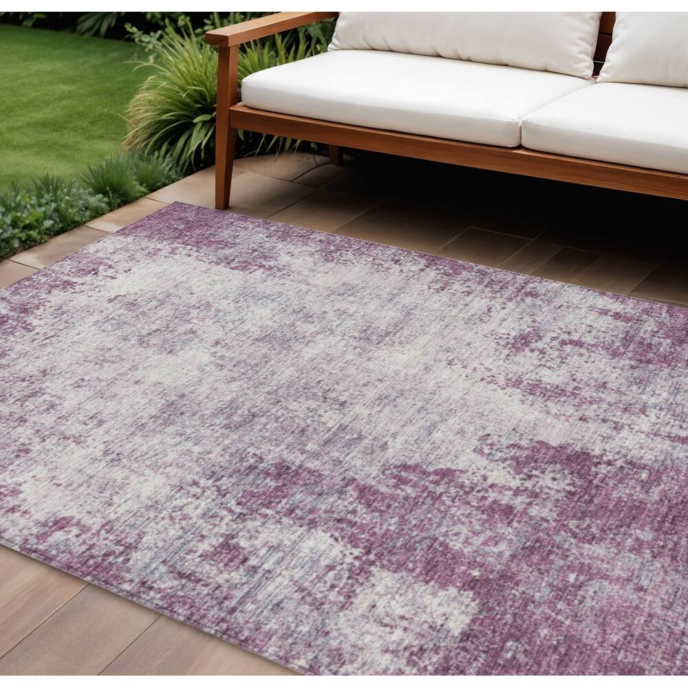 HomeRoots Abstract Transitional Rectangle Outdoor Rug