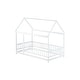 preview thumbnail 16 of 31, Twin Size Wooden Floor Bed with Roof Frame and Guardrails, Montessori Style Kids House Bed