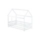 preview thumbnail 16 of 127, Wood Toddler House Bed with Roof Frame and Safety Guardrails Montessori Floor Bed without Slats No Door Houseshaped Platform Bed