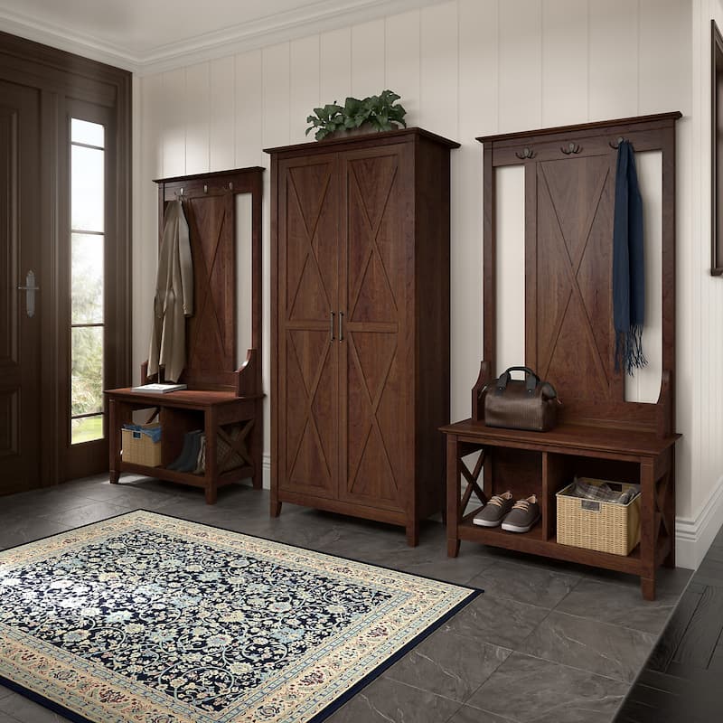 Key West Tall Storage Cabinet with Doors and Shelves by Bush Furniture