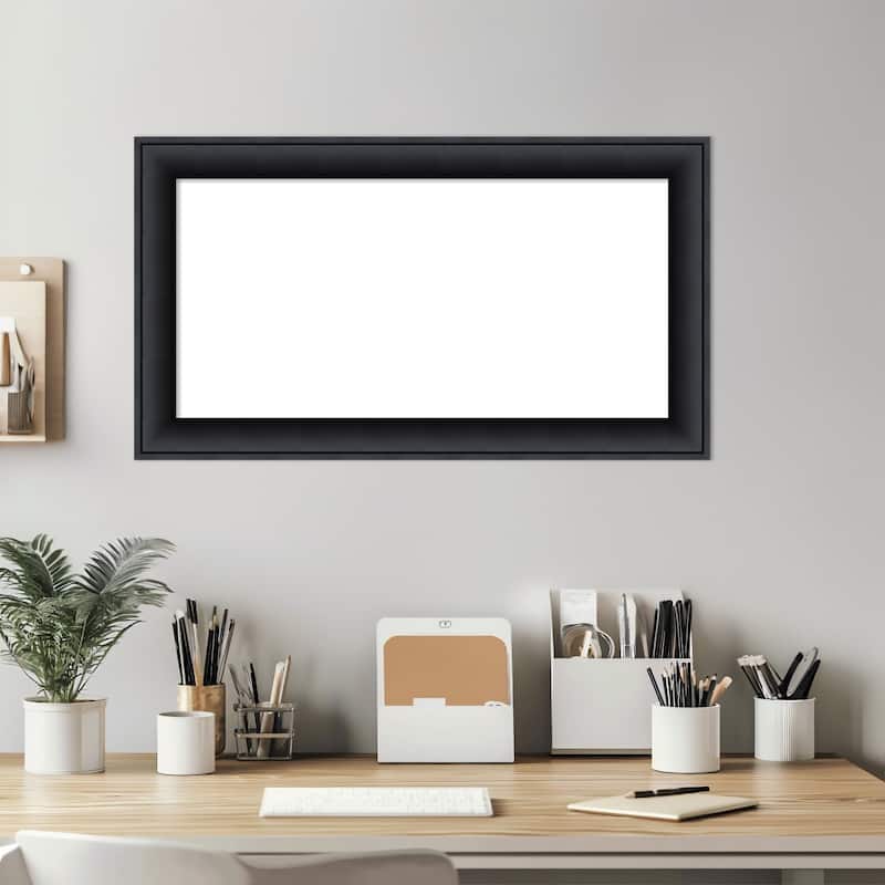 Amanti Art Nero Black Framed Dry Erase Magnetic Board