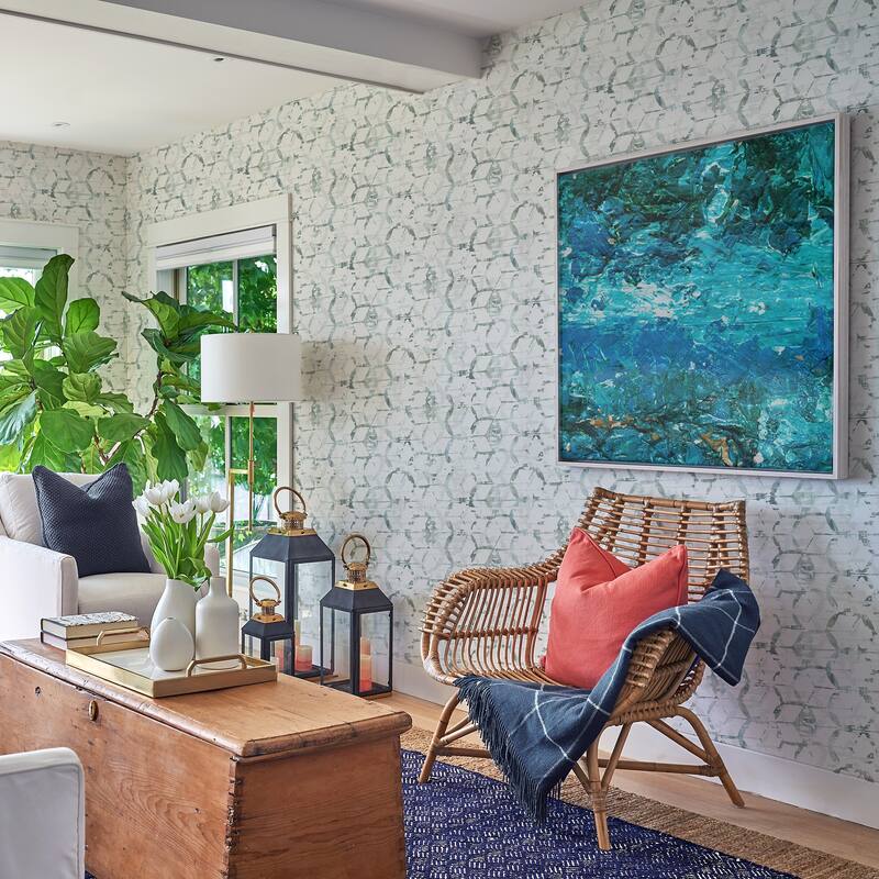 A-Street Prints Augustine Slate Distressed Geometric Wallpaper