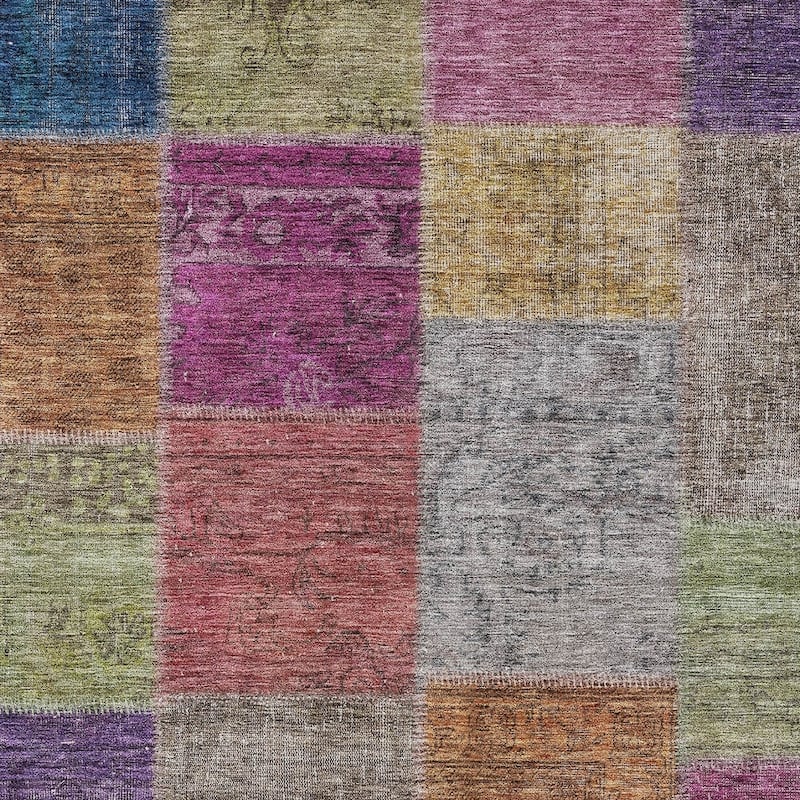HomeRoots Patchwork Transitional Rectangle Outdoor Rug
