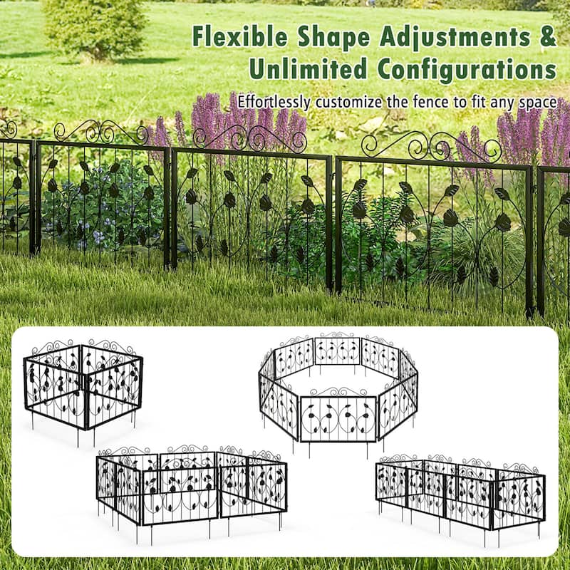 Costway Decorative Garden Fence with 8 Panels Outdoor Animal Barrier - See Details