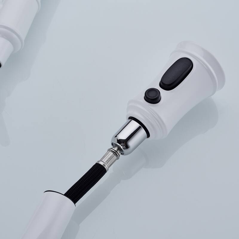 Bridge Kitchen Faucet with Pull-Down Sprayhead in Spot