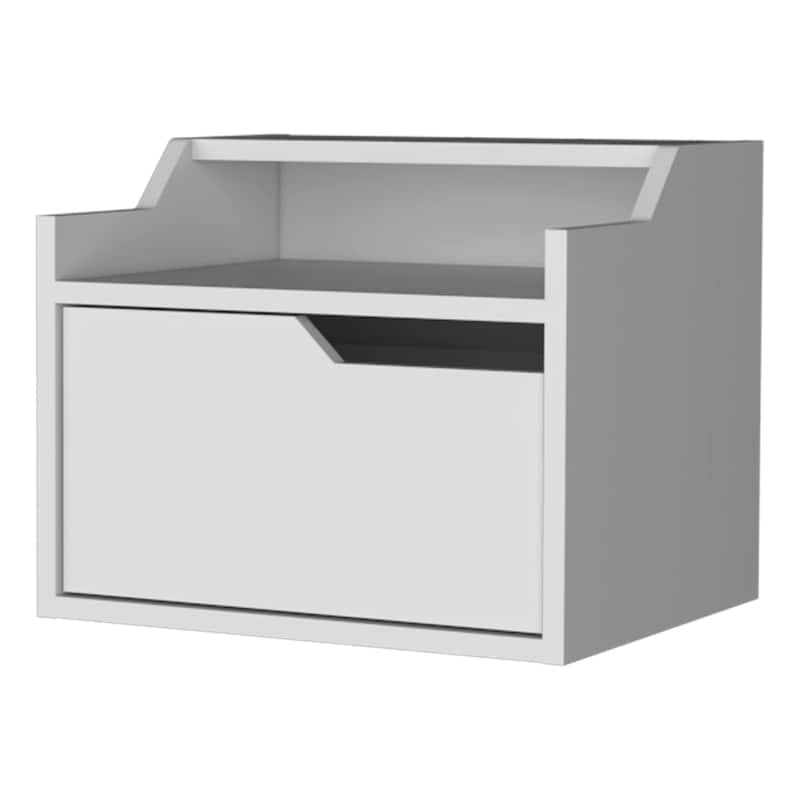 Wooden Double Shelf Hanging Bedroom Nightstand