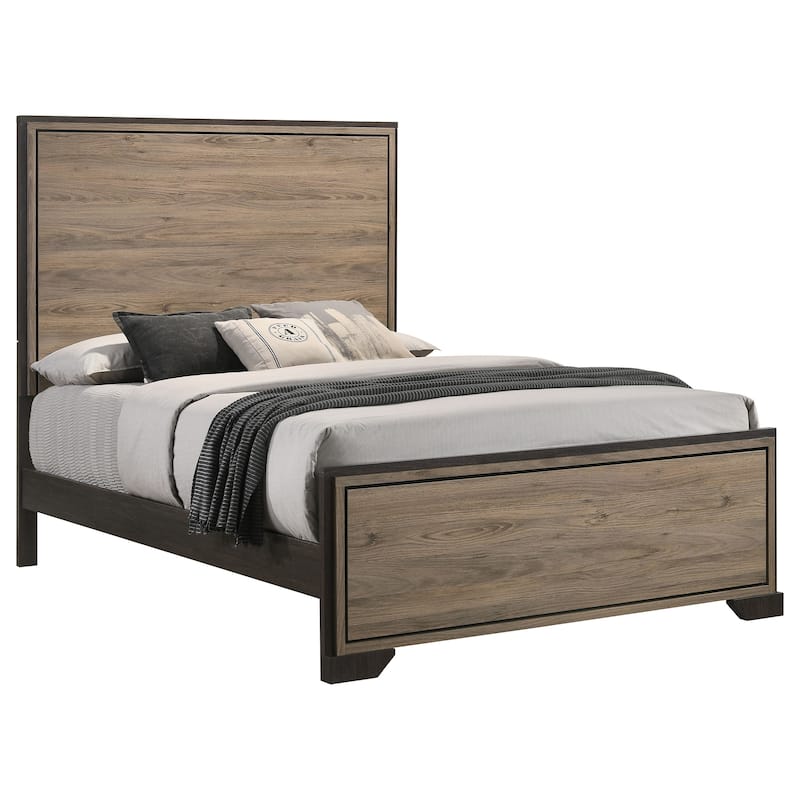 Baker Farmhouse Wood Panel Bed Light Taupe