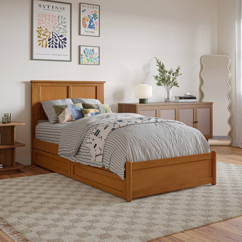 Felicity Platform Bed with Panel Footboard and Storage Drawers