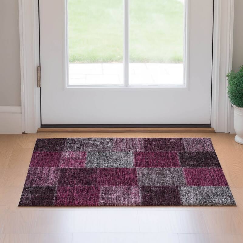 Premium Washable Super Soft Vintage Global Mayfield Rug - Merlot - 1' 8" x 2' 6" - Rectangle