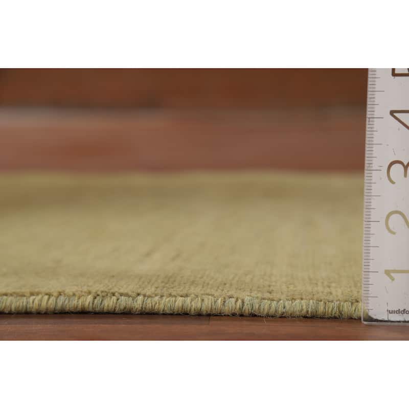 Green Gabbeh Modern Runner Rug Hand-Knotted Wool Carpet - 2'11"x 9'8"