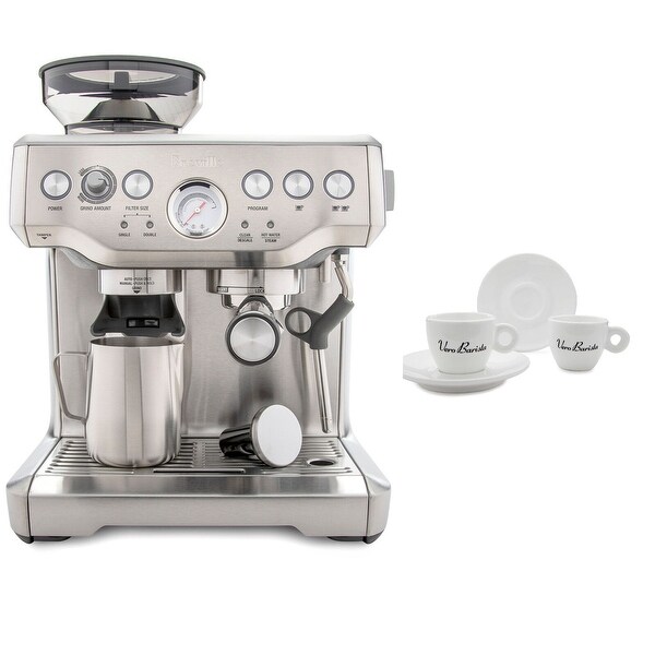 Shop Breville Bes870xl Barista Express Espresso Machine Includes 4 Espresso Cups Overstock 27872058
