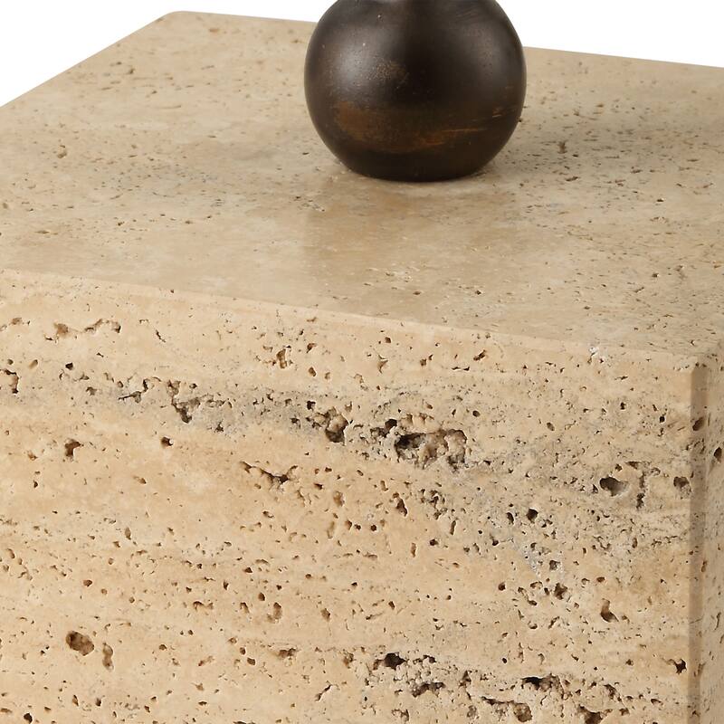 Fork Floor Lamp with Rectangular Drum Shade - 64" - Bronze and Beige