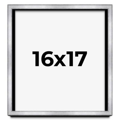 16x17 Shadow Box Frame Silver | 1.375 Inches Deep Real Wood
