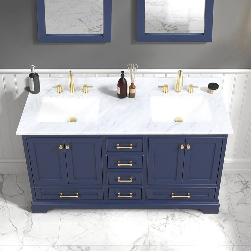 Blossom Copenhagen 60" Bathroom Vanity with Marble Top & Ceramic Sink