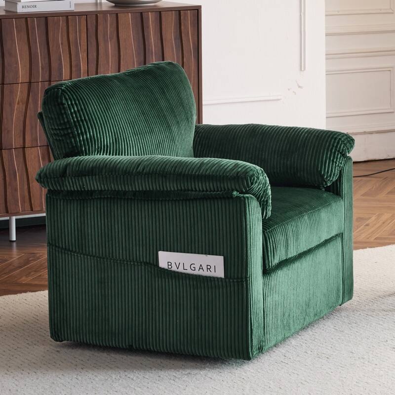 33" Corduroy Swivel Single Sofa Chair