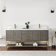 preview thumbnail 91 of 147, Altair Wildy Bathroom Vanity with White Composite Stone Top without Mirror 72 inch. - Classical Gray + Brushed Gold Hardware