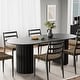 preview thumbnail 17 of 22, 79" Oval Solid Wood Dining Table Duble Pedestal Seats 6 Black