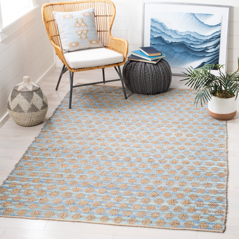SAFAVIEH Handmade Cape Cod Majella Coastal Jute Rug - 5' x 8' - Blue/Natural