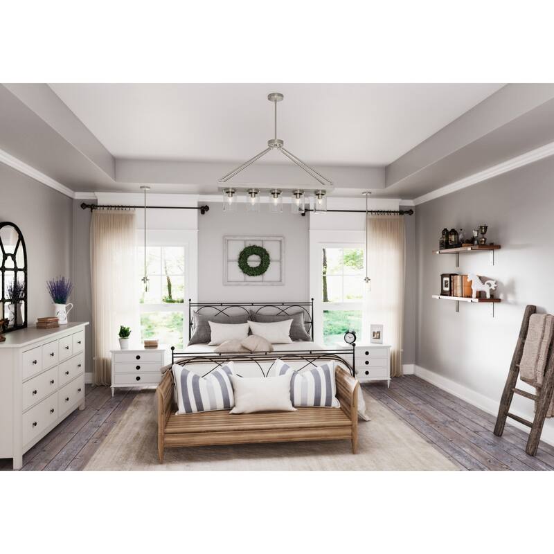 Hunter Devon Park 5-Light Linear Chandelier - Kitchen Island, Dining Room - Rustic, Farmhouse