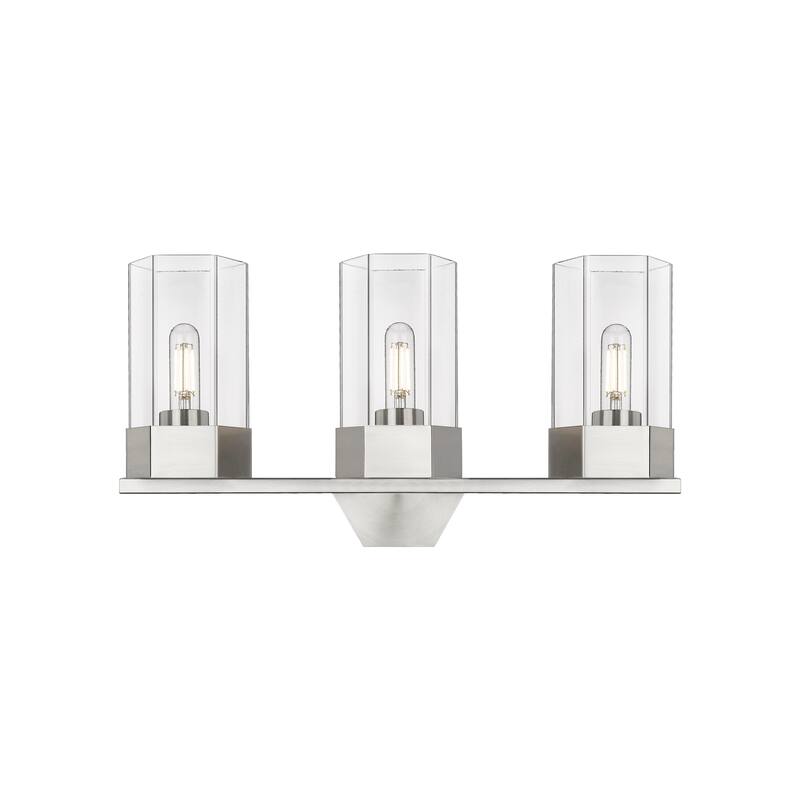 Innovations Lighting Claverack - 3 Light 9" Wall-Mounted Bath Vanity Light - Clear/Satin Nickel