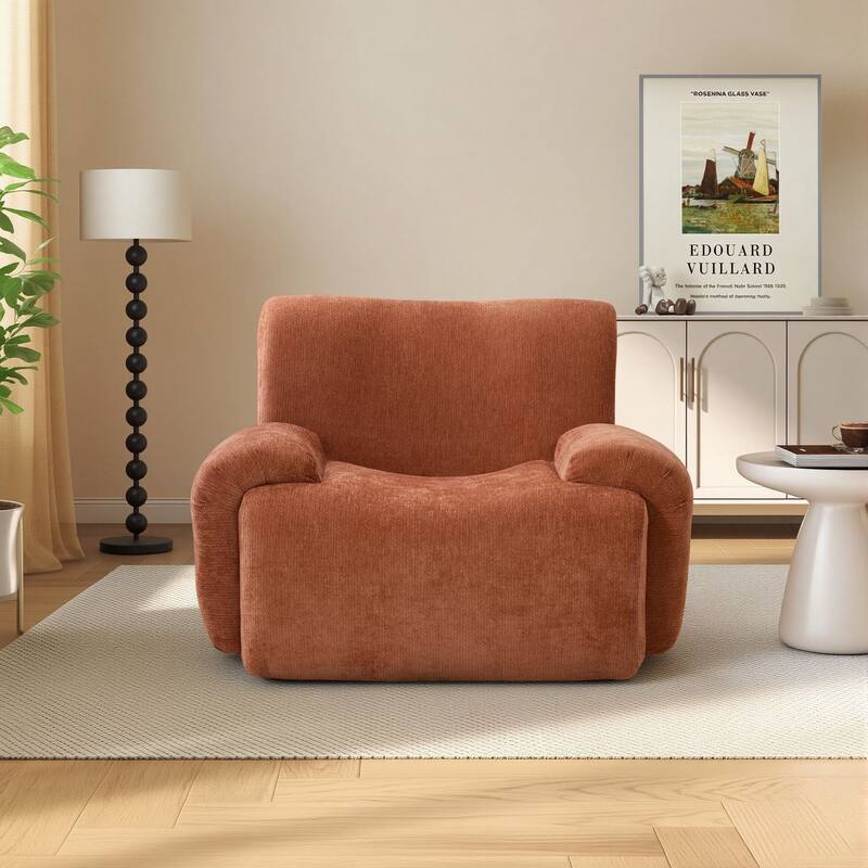 42''W Modern Chenille Upholstered Accent Chair with Deep Seats-No Assembly