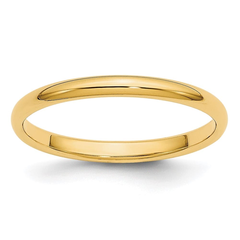 Amanda Rose Collection Solid 14K Yellow Gold 2mm Classic Wedding Band