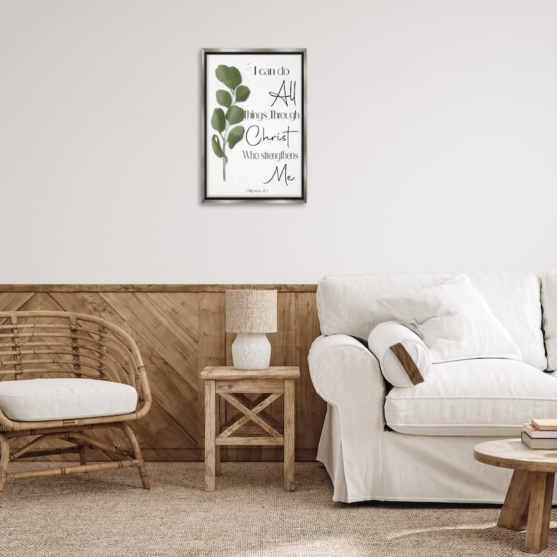 Stupell Proverb & Herb Sprig Framed Floater Canvas Wall Art Design By Amber Clarkson