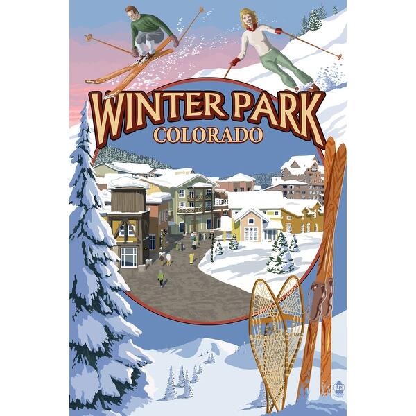 Shop Winter Park Colorado Montage Lantern Press Artwork Art Print Multiple Sizes Available Overstock 16008147