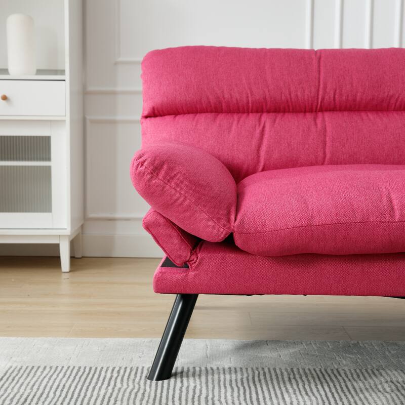 70.08" Teddy Fabric 2-Seater Loveseat Sofa with Thick Cushions, Metal Legs, and 600LB Weight Capacity