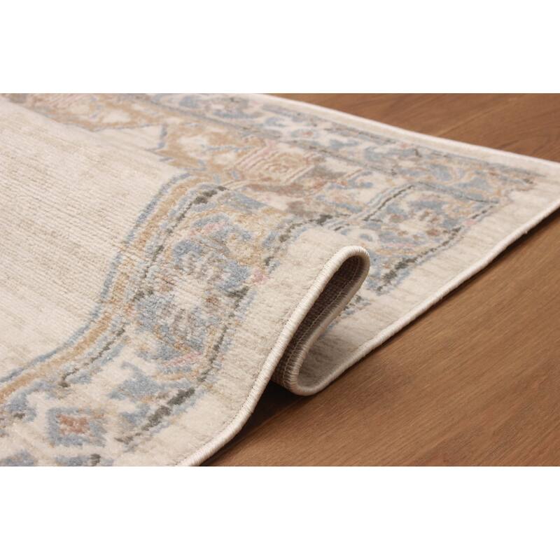 ECARPETGALLERY Machine Woven Katie Ivory Area Rug