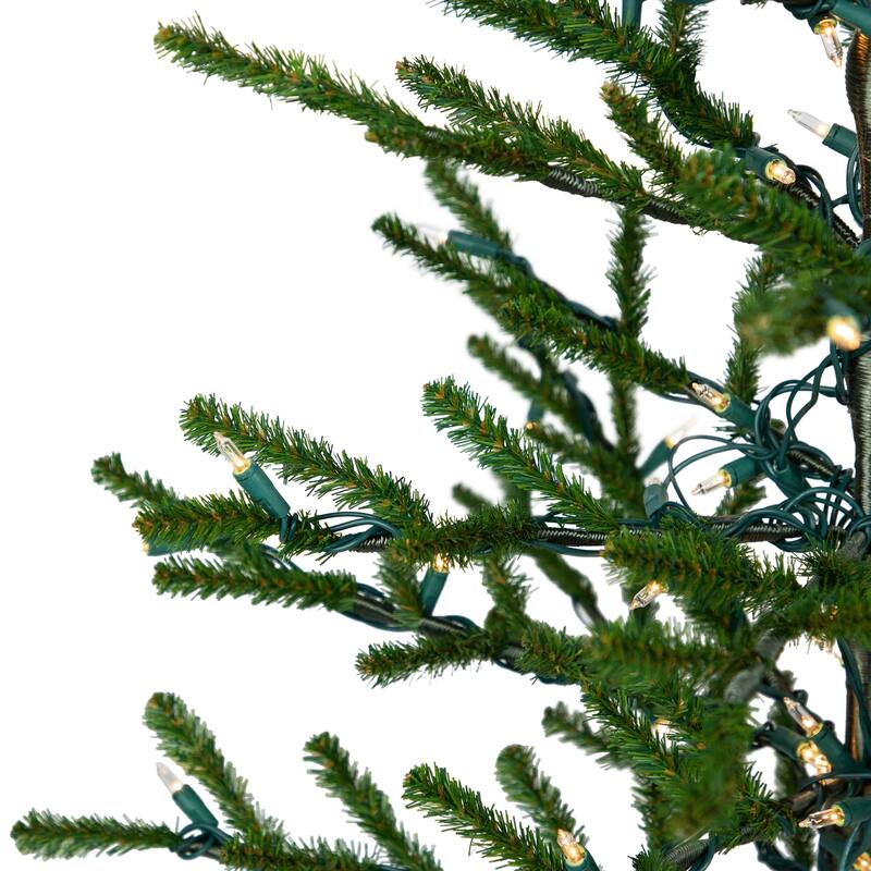 Alpine Coral Artificial Christmas Tree with Metal Base - 3' - Clear Lights - 3 Foot