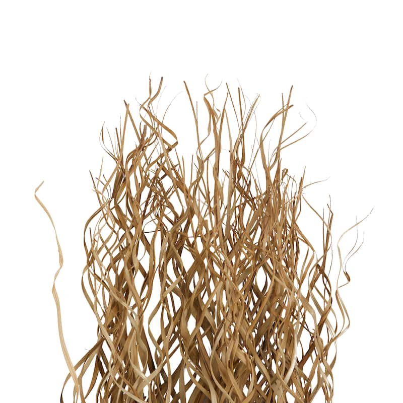 Palm Leaf Tall Home Decor Natural Foliage with Grass and Dark Brown Stems - Light Brown - Roche River Decor