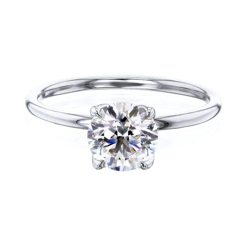 Kobelli 1 Carat Lab Grown Diamond Certified 14k Solid Gold Round Solitaire High Tulip Dinah Ring (HI/SI) - 10 - White