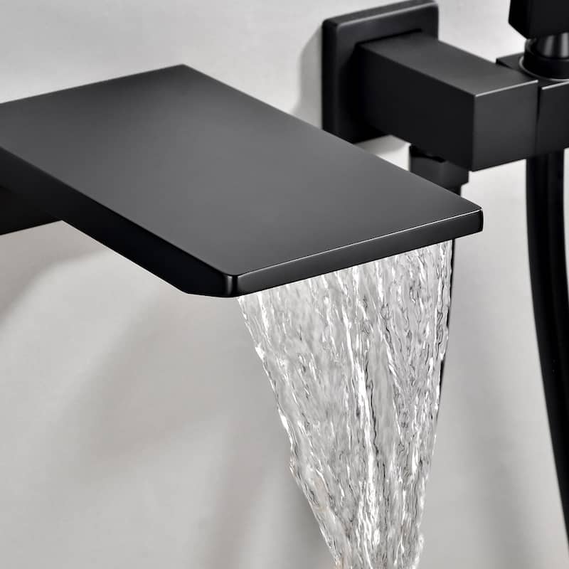 Clihome Waterfall Wall Mounted Bathtub Faucet with Hand Shower