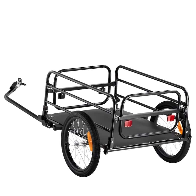 Bike Cargo Trailer, 160 lbs Load Capacity, Heavy-Duty Bicycle Wagon Cart, Foldable Compact Storage & Quick Release with Univers - Multi