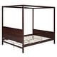 preview thumbnail 5 of 7, Black Queen SizeSolid Wood Canopy Platform Bed with Headboard and Footboard, Slat Support Leg